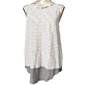 Vince Black and White Striped Tank Top 100% Cotton in Size Large